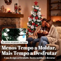 HOMCOM Árvore de Natal Artificial 180 cm com Luzes 800 Pontas 200 LED Controlo Remoto e 8 Modos(m-7)