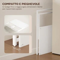 HOMCOM Scrivania Pieghevole Salvaspazio con Stand per Monitor Rimovibile, 100x48x87.5 cm, Bianco(m-4)