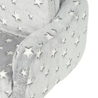 AIYAPLAY Canapé enfant 2 en 1, fauteuil pour enfant avec étoiles phosphorescentes, dépliable en méridienne, gris(m-13)