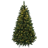 HOMCOM Árbol de Navidad 180 cm con 250 Luces LED 11 Modos Mando a Distancia 800 Puntas Base de Acero Plegable Verde(m-11)