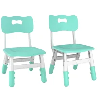 AIYAPLAY Schreibtischstuhl Kinder 2er Set, 26-30cm höhenverstellbar ergonomischer Rückenlehne armlose für 1,5–8 Jahren Grün(m-11)