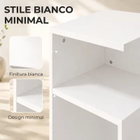 HOMCOM Set 2 Tavolini da Salotto Moderni con Ripiano Aperto, per Soggiorno, Camera da Letto, Ufficio, Bianco(m-7)