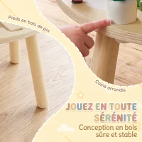 AIYAPLAY Table d'Activités en Bois pour Bébé 1-3 Ans 6 en 1 avec Engrenages, Labyrinthe de Perles, Horloge Rotative et Carottes(m-5)