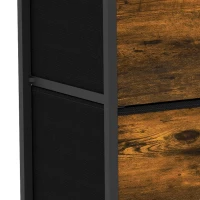 HOMCOM Chest of Drawers with 7 Drawers, Industrial Fabric Storage Unit with Top Shelf and Steel Frame for Bedroom, Rustic Brown(m-13)