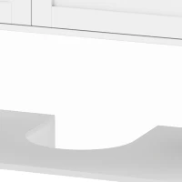 HOMCOM Under Sink Bathroom Cabinet with 2 Doors, Open Shelf and U-Shape Cut-Out for Basin with or without Pedestal, White(m-11)