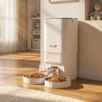 PawHut 7L Automatic Cat Feeder with App Control, 2.4G/5G WiFi, Timer, 15 Meals/Day, Dual Power, 10s Voice Recording, Anti-Clog(m-9)