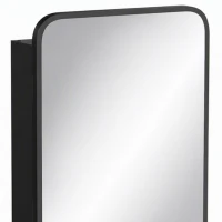 HOMCOM Bathroom Medicine Mirror Cabinet, Bathroom Wall Cabinet with Storage, Magnetic Door and Adjustable Shelf, Black(m-10)