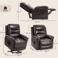 HOMCOM Riser Recliner Chair with Massage and Heat, Electric Lift Recliner Armchair for Elderly with Spring Cushion, Brown(m-3)