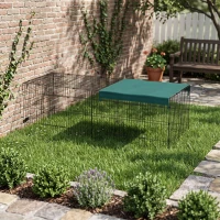 PawHut Parc enclos modulable acier avec bache pour lapins rongeurs petits animaux intérieur extérieur 220L x 85l x 70H cm vert(m-2)