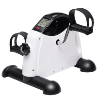 HOMCOM Mini Heimtrainer Fitnessbike Pedaltrainer mit LED Display 5 Modelle Arm und Beintrainer Fitnessgerät Hometrainer für Senioren Zuhause Heim Büro 40 x 39 x 29 cm Weiß(m-1)