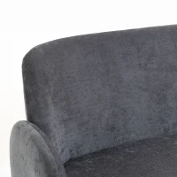 HOMCOM 132cm 2 Seater Sofa, Velvet Comfy Small Sofa Couch with Wide Seat, Thick Padding, Tapered Metal Legs, Dark Grey(m-12)