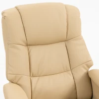 HOMCOM Sillón Relax con Reposapiés Sillón de Relajación Giratorio 360° Respaldo Inclinable Carga 120 Kg Beige(m-8)