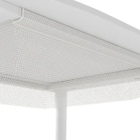 AIYAPLAY Bureau et Chaise pour Enfant 2 Pièces avec Plateau de Construction en Briques et Sac en Filet, 3 à 6 Ans, Blanc(m-11)