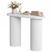 HOMCOM Console Moderne Étroite avec Espace Caché 103 cm Blanc(m-8)