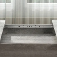HOMCOM Extendable Oval Dining Table for 4-6, Modern Expandable Kitchen Table, Round Edges, Grey Wood Effect(m-12)