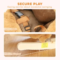AIYAPLAY Rocking Horse, Stable Plush Ride on Horse Squirrel Design with Animal Sounds, Security Belt for Toddlers 1-3 Y, Brown(m-6)