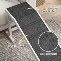 PawHut Pet Ramp for Dogs with Non-Slip Carpet and Top Platform - White & Grey(m-6)