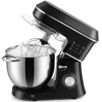 HOMCOM 7 L 1400W 6-Speed Tilt-Head Food Mixer, Stand Mixer with Handle and Dough Hook, Black(m-15)