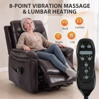 HOMCOM Power Lift Recliner Chair with Vibration Massage, Heat, USB - Brown(m-5)