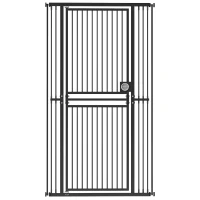 PawHut 180cm Extra Tall Cat Gate, Adjustable Pet Gate with 74-100 cm Wide, Pressure Fit, Pull-Ring Latch, Black(m-1)
