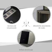 HOMCOM Buzón Exterior de Metal de Pared Correo Cerradura y 2 Llaves Ventanas de Vista Cierre Silencioso 36,5x11,5x29 cm Negro(m-5)