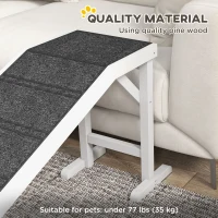 PawHut Pet Ramp for Dogs with Non-Slip Carpet and Top Platform - White & Grey(m-4)