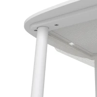 AIYAPLAY Bureau et Chaise pour Enfant 2 Pièces avec Plateau de Construction en Briques et Sac en Filet, 3 à 6 Ans, Blanc(m-12)