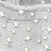AIYAPLAY Canapé enfant 2 en 1, fauteuil pour enfant avec étoiles phosphorescentes, dépliable en méridienne, gris(m-14)