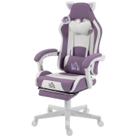 HOMCOM Silla Gaming Ergonómica con Orejas de Gato, Reposapiés, Soporte Lumbar y Cervical, Violeta(m-7)