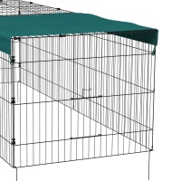 PawHut Parc enclos modulable acier avec bache pour lapins rongeurs petits animaux intérieur extérieur 220L x 85l x 70H cm vert(m-12)