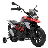 AIYAPLAY Mota Elétrica Infantil BMW G310 GS 12 V com 2 Rodas Auxiliares e Arranque Suave, 3-6 km/h, Vermelho(m-1)