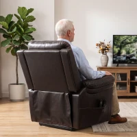 HOMCOM Riser Recliner Chair with Massage and Heat, Electric Lift Recliner Armchair for Elderly with Spring Cushion, Brown(m-8)