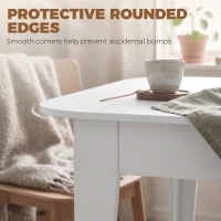 HOMCOM Extendable Oval Dining Table for 4-6, Modern Expandable Kitchen Table, Round Edges, White(m-6)