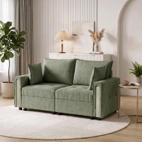 HOMCOM 2 Seater Sofa with Lift-Up Storage, 168 cm Comfy Velvet Small Couch with Wide Deep Seat, Plush Backrest, Thick Padding, 2 Pillows, Loveseat for Living Room, Home Office, Dark Green(m-9)