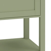 HOMCOM Under Sink Bathroom Cabinet with 2 Doors, Open Shelf and U-Shape Cut-Out for Basin with or without Pedestal, Green(m-10)