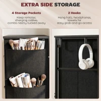 HOMCOM Chest of Drawers, Dresser with 10 Fabric Drawers, Tall Storage Unit with 4 Pockets and 2 Hooks Steel Frame, Black(m-5)