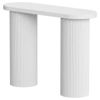 HOMCOM Consola Moderna Estrecha con Compartimento Oculto 103 cm Blanco(m-1)