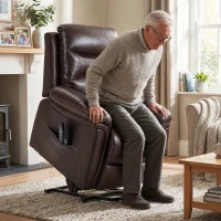 HOMCOM Riser Recliner Chair with Massage and Heat, Electric Lift Recliner Armchair for Elderly with Spring Cushion, Brown(m-14)
