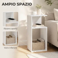 HOMCOM Set 2 Tavolini da Salotto Moderni con Ripiano Aperto, per Soggiorno, Camera da Letto, Ufficio, Bianco(m-5)