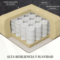 HOMCOM Sillón Relax Reclinable Eléctrico Levanta Personas con Masaje y Calor Lumbar Asiento con Muelles Puerto USB de Chenilla(m-6)