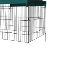PawHut Parc enclos modulable acier avec bache pour lapins rongeurs petits animaux intérieur extérieur 220L x 85l x 70H cm vert(m-11)