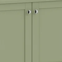 HOMCOM Under Sink Bathroom Cabinet with 2 Doors, Open Shelf and U-Shape Cut-Out for Basin with or without Pedestal, Green(m-9)