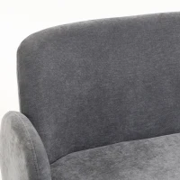 HOMCOM 132cm 2 Seater Sofa, Velvet Comfy Small Sofa Couch with Wide Seat, Thick Padding, Tapered Metal Legs, Light Grey(m-11)