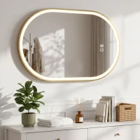 HOMCOM Espelho de Casa de Banho com LED Altifalante Bluetooth e Antiembaciamento 100x70 cm 3 Tons de Luz Brilho Regulável(m-9)