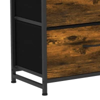 HOMCOM Commode 7 Tiroirs en Tissu Pliables, Commode Chambre Adulte avec Plateau Supérieur et Cadre en Acier, Brun Rustique(m-11)