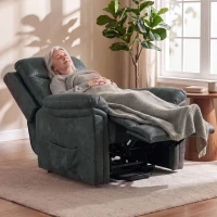 HOMCOM Power Lift Recliner Chair with Vibration Massage, Heat, USB - Grey(m-9)