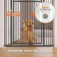 PawHut 180cm Extra Tall Cat Gate, Adjustable Pet Gate with 74-100 cm Wide, Pressure Fit, Pull-Ring Latch, Black(m-5)