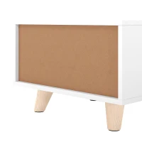AIYAPLAY Table de Chevet Enfant avec Tiroir, Poignée en Forme de Nuage, pour Chambre d'Enfant, 34 x 31 x 25 cm, Blanc(m-14)