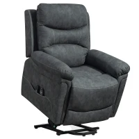 HOMCOM Riser Recliner Chair with Massage and Heat, Electric Lift Recliner Armchair for Elderly with Spring Cushion, Grey(m-1)