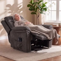 HOMCOM Riser Recliner Chair with Massage and Heat, Electric Lift Recliner Armchair for Elderly with Spring Cushion, Grey(m-9)
